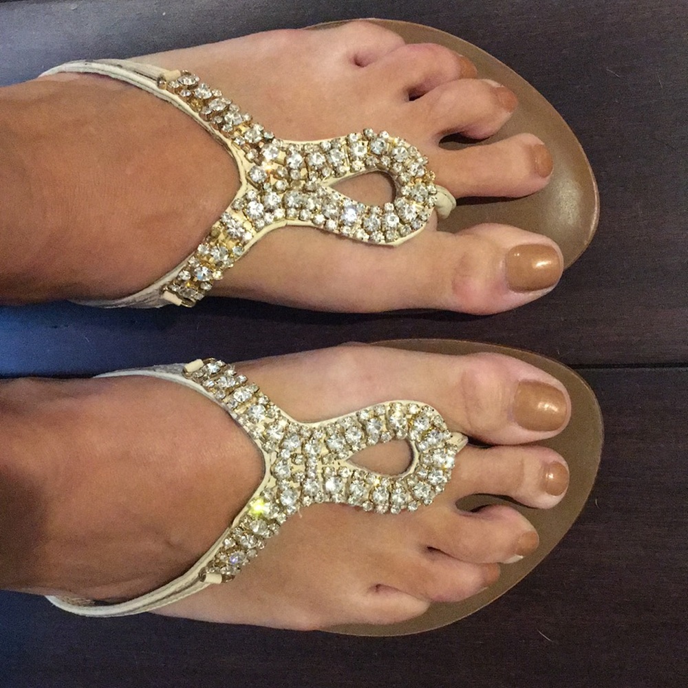 Aldo sandals!  Leather and embellished!